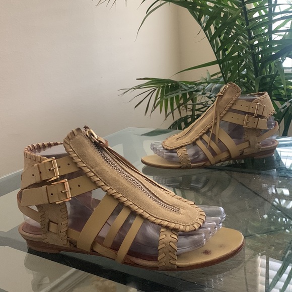 IRO Gladiator Leather Sandals with Whipstitch Detail - Picture 13 of 13
